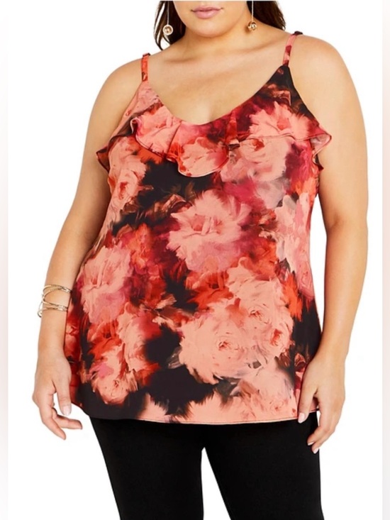 City Chic Tops - City chic Mischa Floral Ruffle Cami Top 20W NWT